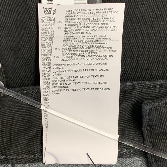 JUST CAVALLI Size 26 Black Silver Cotton Blend Denim Studded Button Fly Jeans - Picture 8 of 9